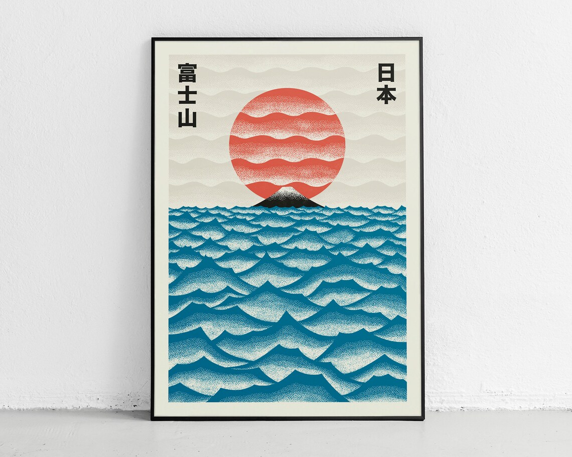Mount Fuji Serenade, Japanese Travel Poster Print