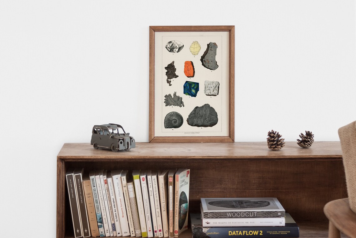 Vintage Geology Minerals Crystals Educational Chart Science Poster - Image 2