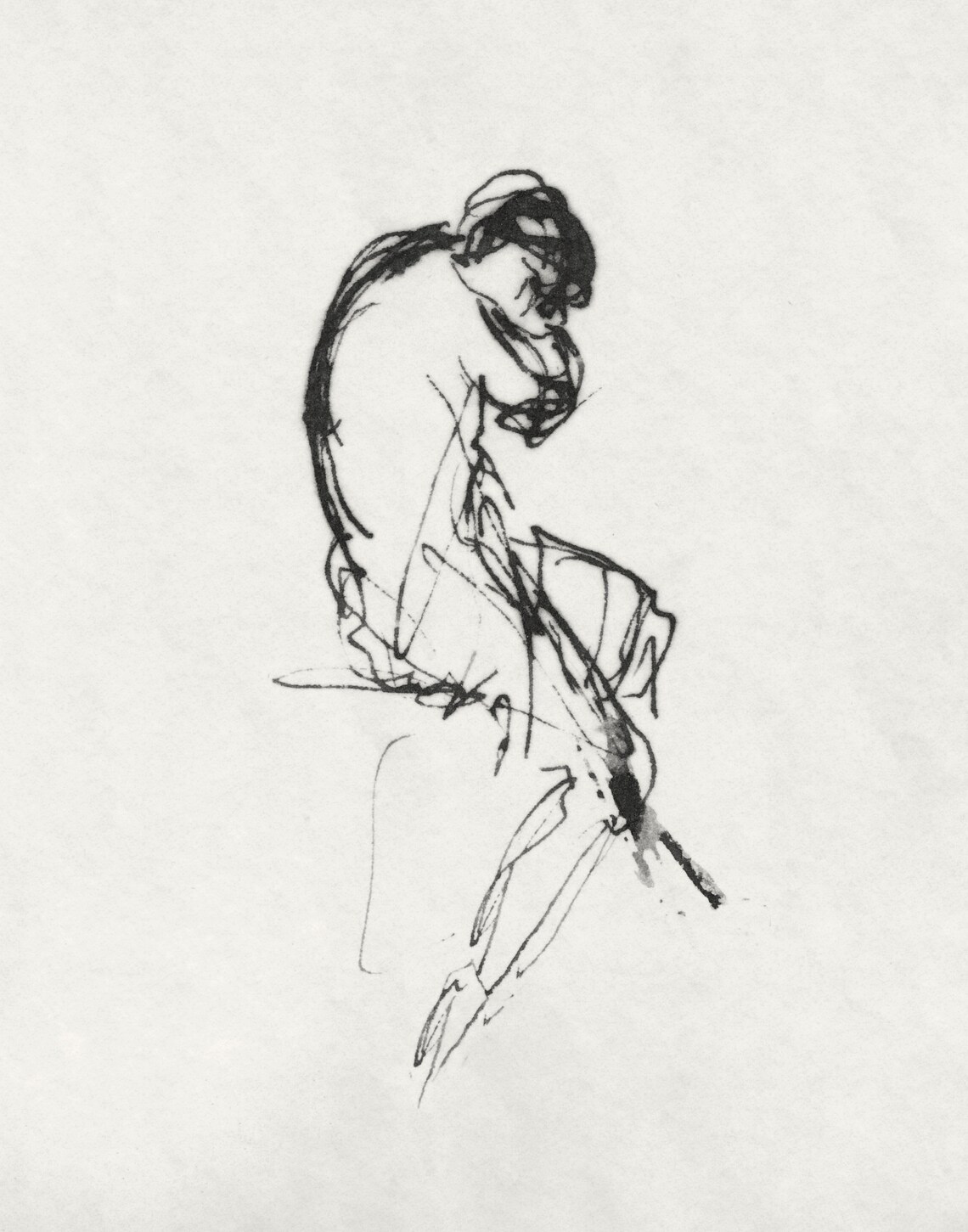 Abstract Woman Line Art, Vintage Minimalist Art Print - Image 3