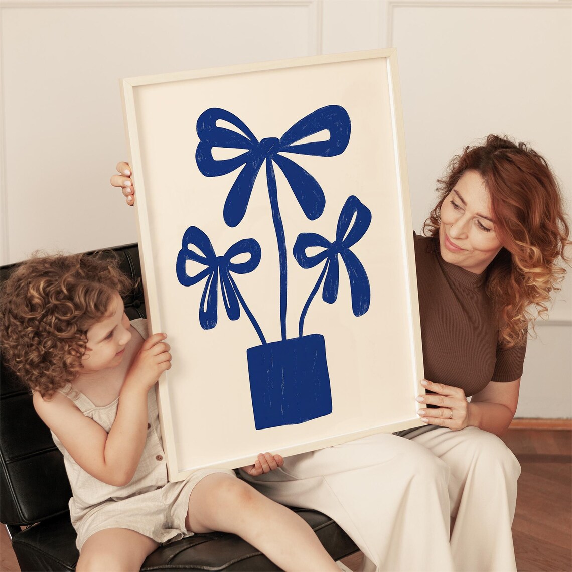Bow Flower Print, Modern Abstract Floral Art - Image 3