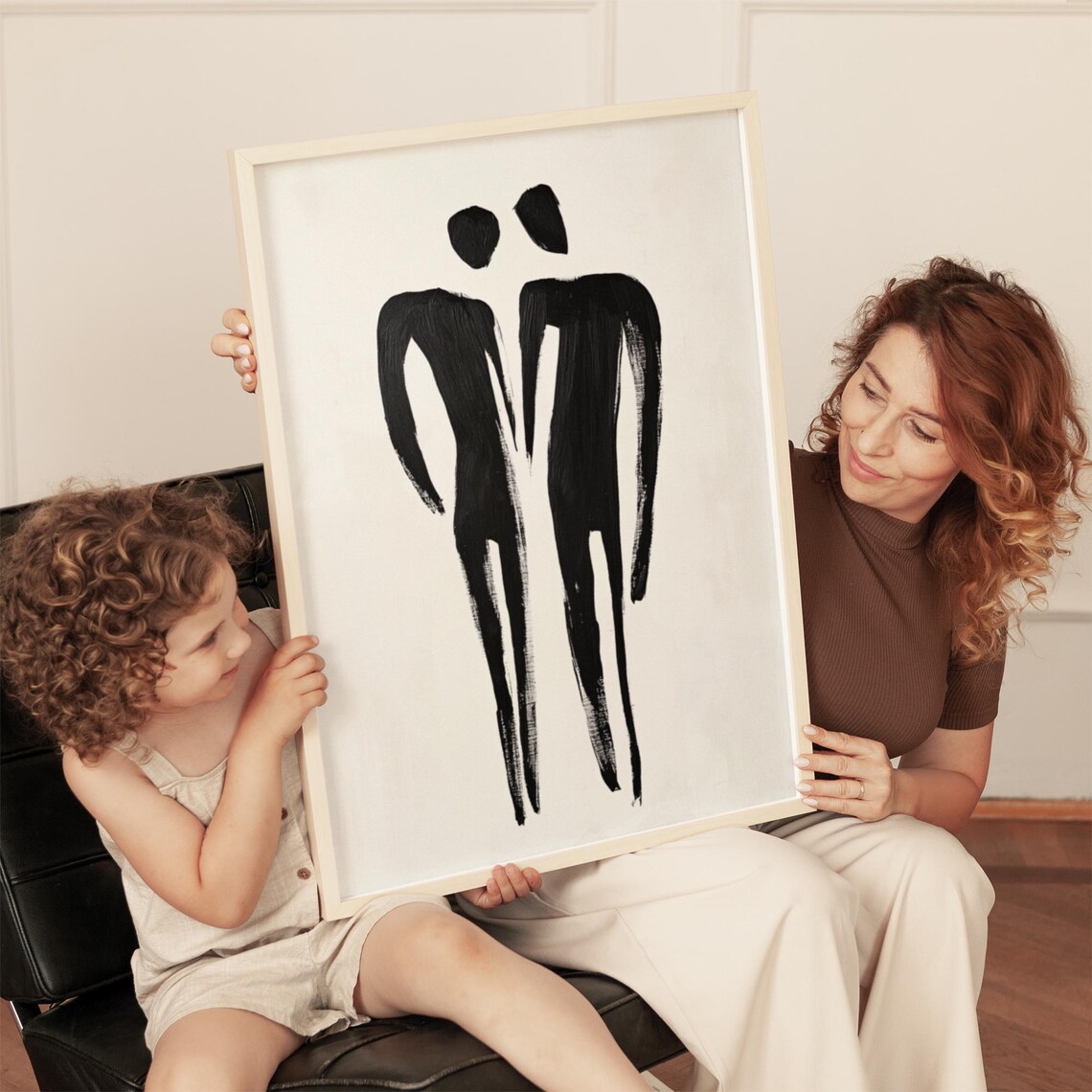 Abstract Couple - Minimalist Art Print - Image 4