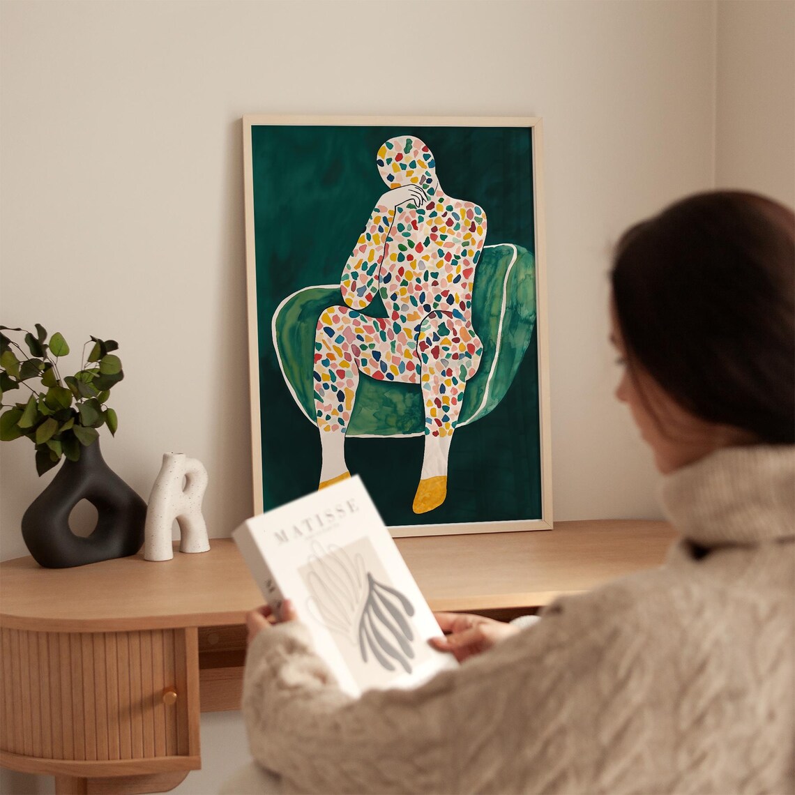 Colorful Abstract Figure Art, Boho Style - Image 4