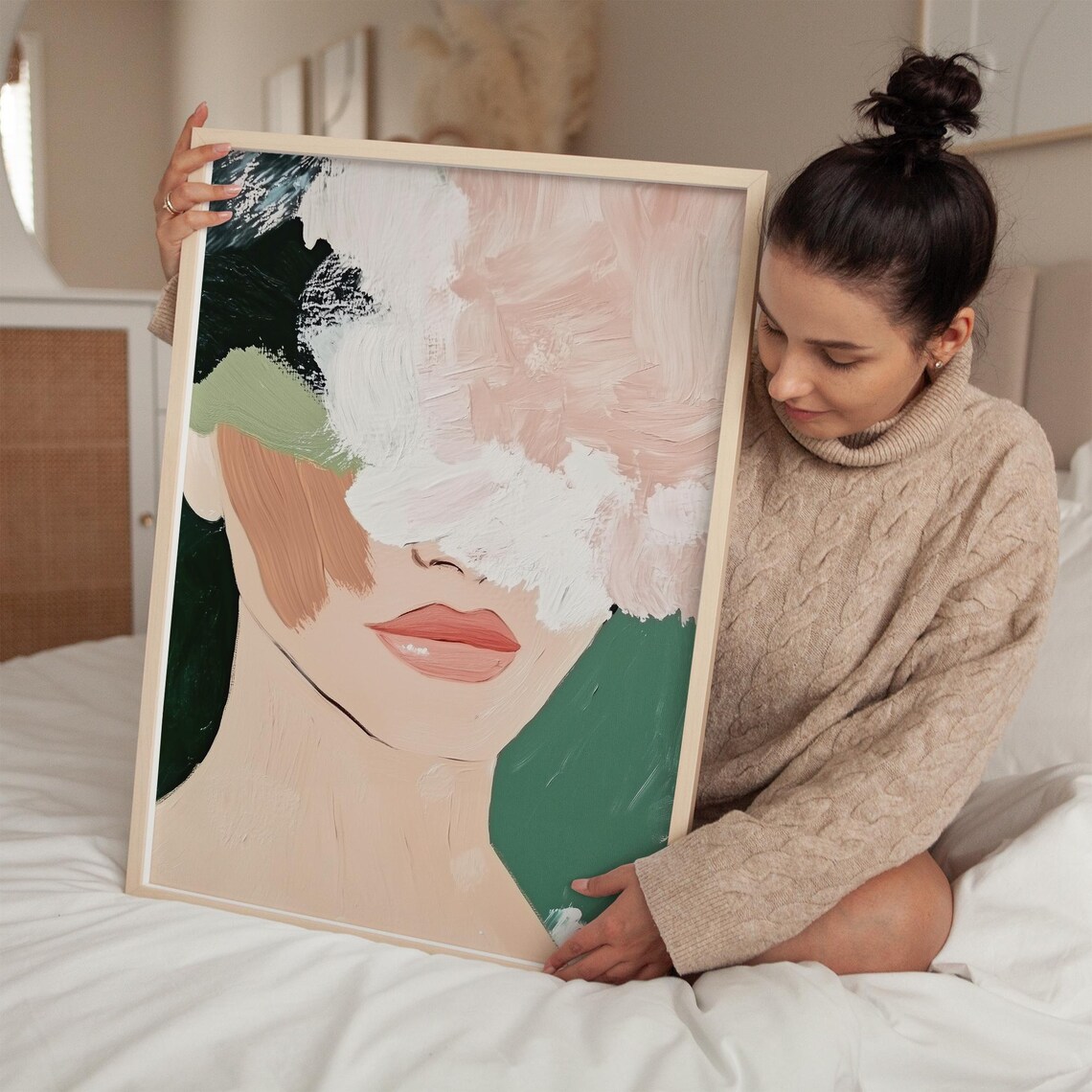 Abstract Floral Woman, Modern Feminine Art Print - Image 2