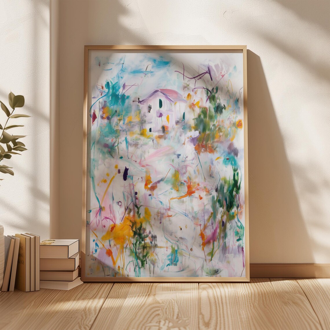 Abstract House Art Print, Modern Painting