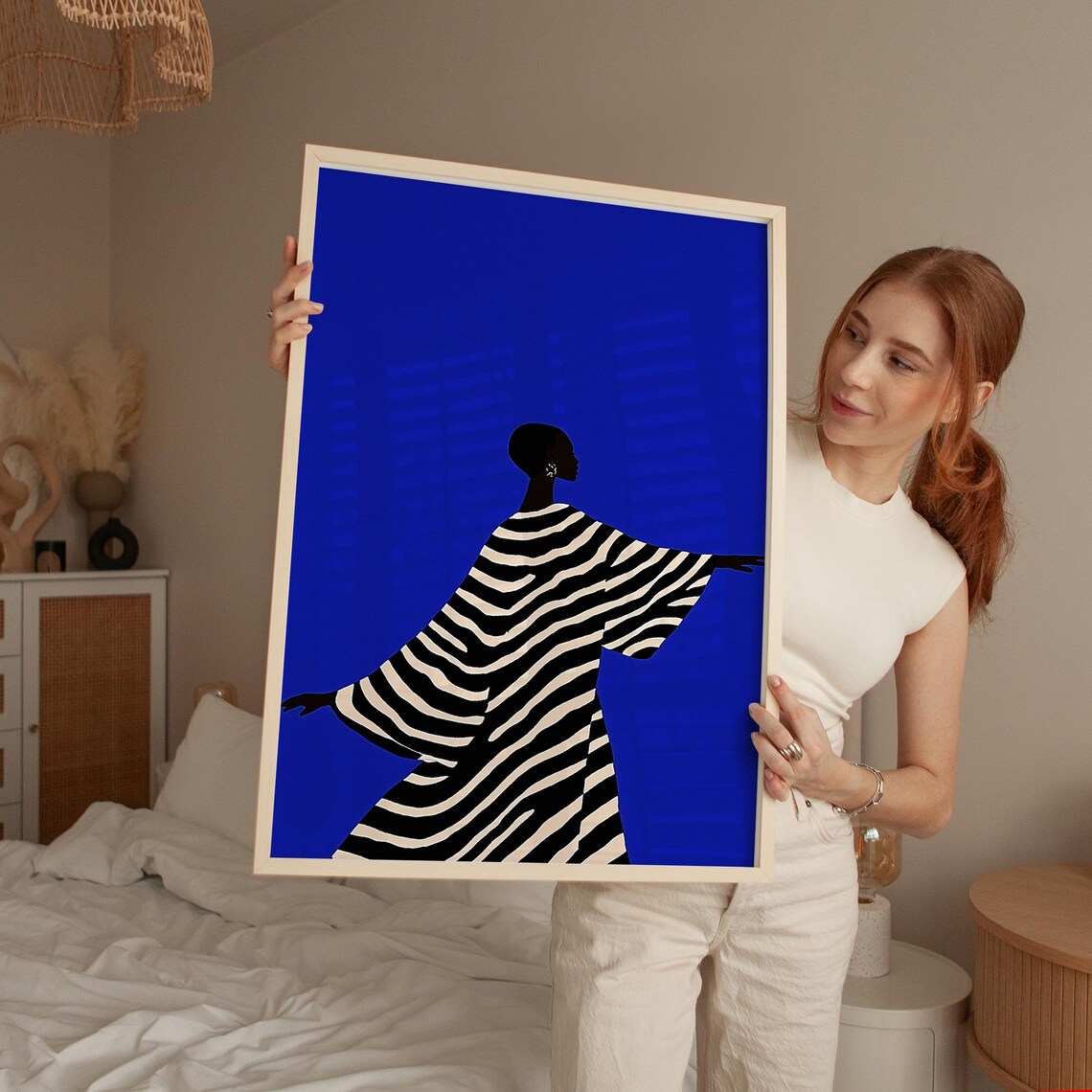 Elegant Blue Silhouette, Minimalist Fashion Wall Decor - Image 5