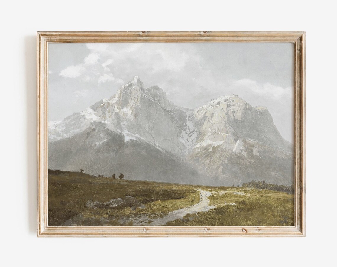 Austrian Mountains Vintage Mountain Landscape Art Print