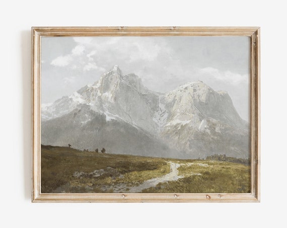 Austrian Mountains Vintage Mountain Landscape Art Print