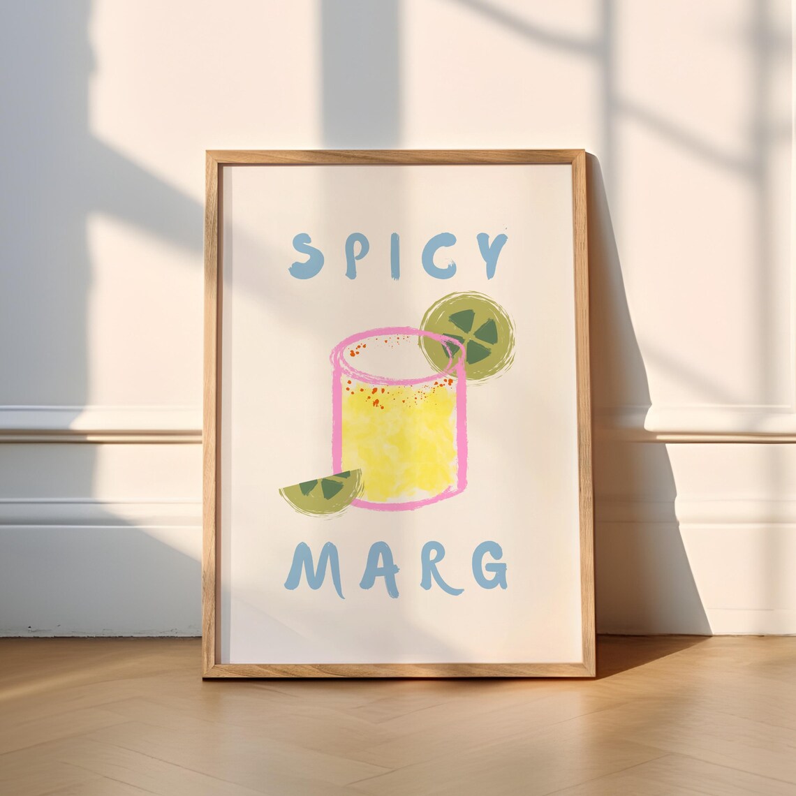 Spicy Marg Cocktail Poster Print, Kitchen Art