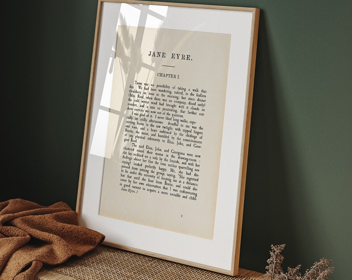 Jane Eyre Literary Quote Art Print, Brontë Sisters