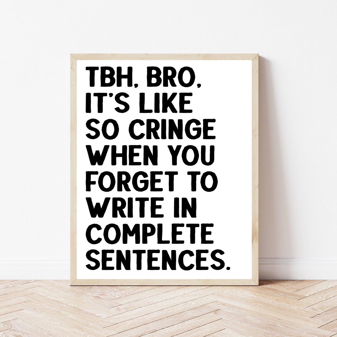 English Classroom Grammar Poster, Funny Educator Decor