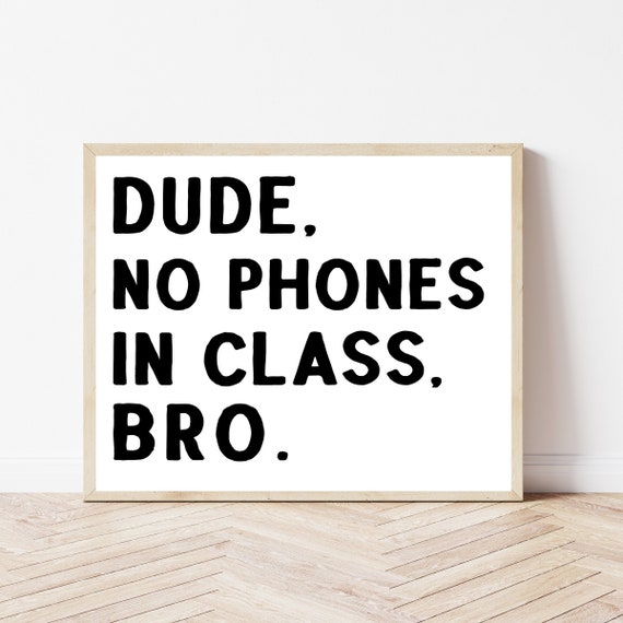 No Phones Classroom Rules Poster, Science Math Theme