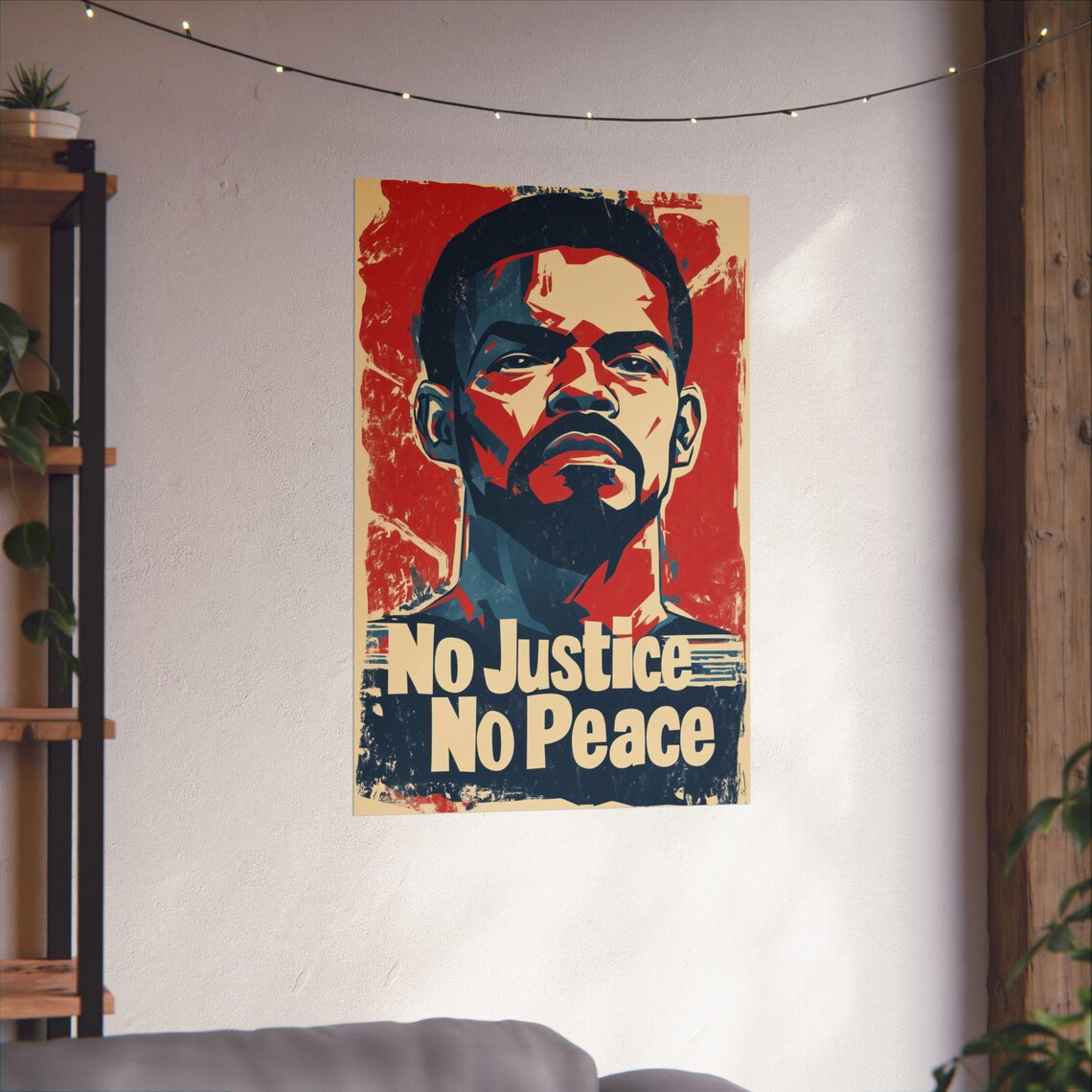 No Justice No Peace Civil Rights Portrait Vintage Art Poster - Image 4