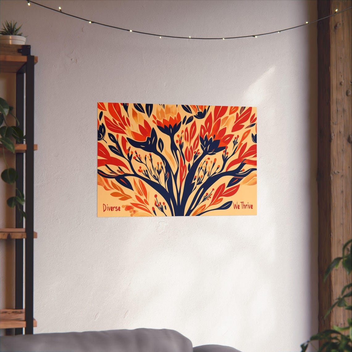 Diverse We Thrive Colorful Tree of Life Blooming Branches Poster - Image 4