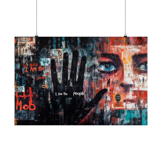 I Am The People I Am The Mob Poster Wall Art Modern Art Protest Poster Bold Statement Defend Human Rights For Home Office Or Dorm Decor