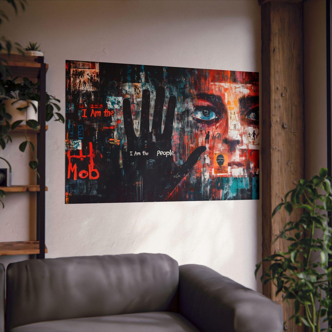 I Am the People I Am the Mob Grungy Street Art Statement Poster - Image 2