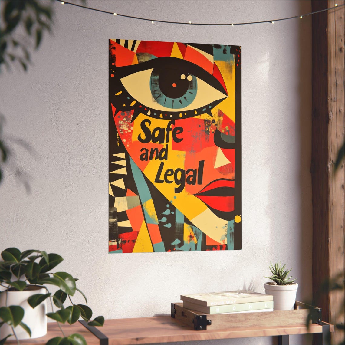Safe and Legal Cubist Big Eye Abstract Protest Statement Poster - Image 4