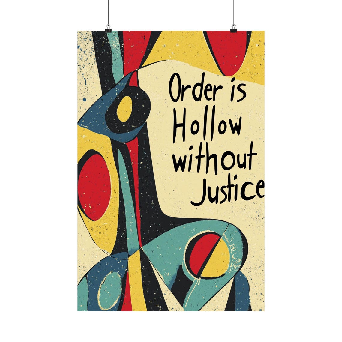 Order Is Hollow Without Justice Abstract Cubist Style Art Poster