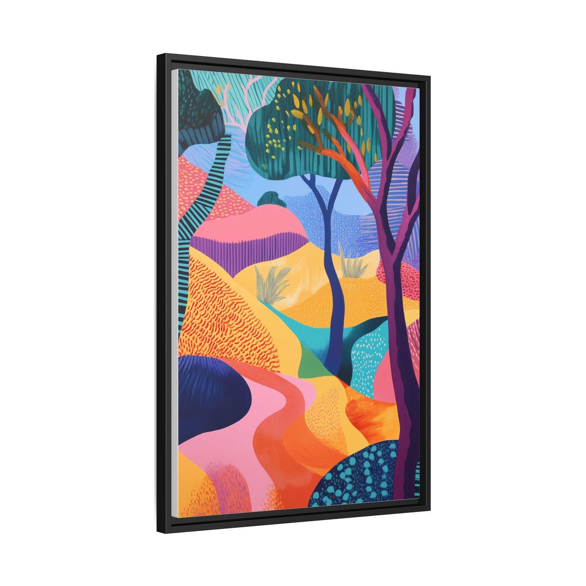 Psychedelic Forest Stream Fiery Sunset Abstract Landscape Print - Image 3
