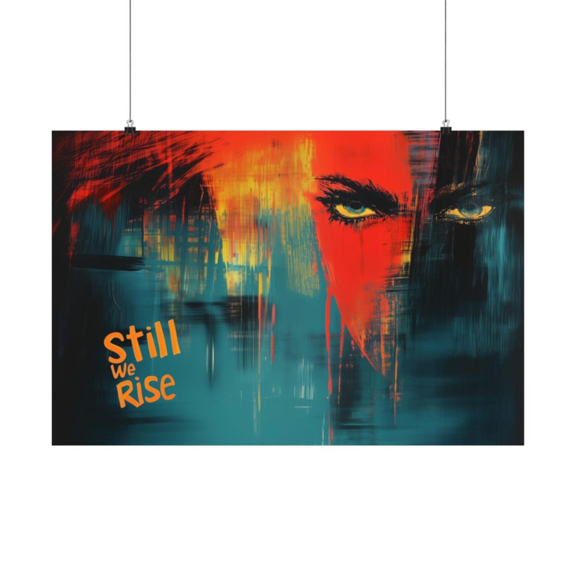 Still We Rise Intense Eyes Impressionist Portrait Art Poster