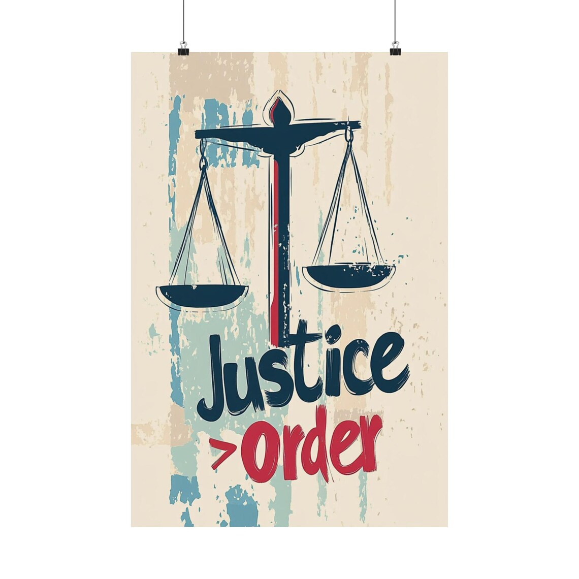 Bold Justice Greater Than Order Scales Of Justice Quote Poster