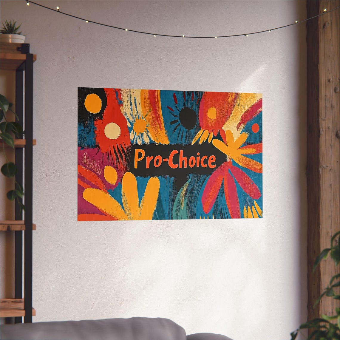 Pro Choice Abstract Floral Burst Vivid Bold Statement Poster - Image 3