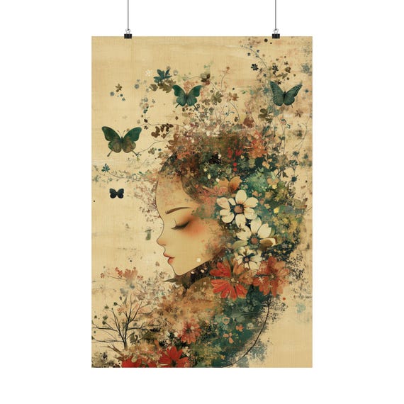 Nature Lover Butterfly Poster Wall Art Gorgeous Illustration Symbolizing Lover For The Earth And Environment For Home Office Or Dorm Decor