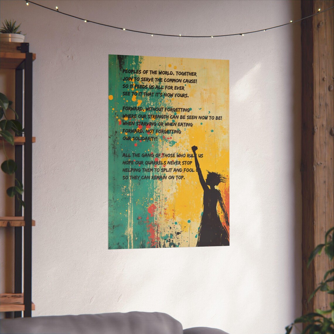 Bertolt Brecht Solidarity Song Protest Poetry Fist Raised Poster Art - Image 3