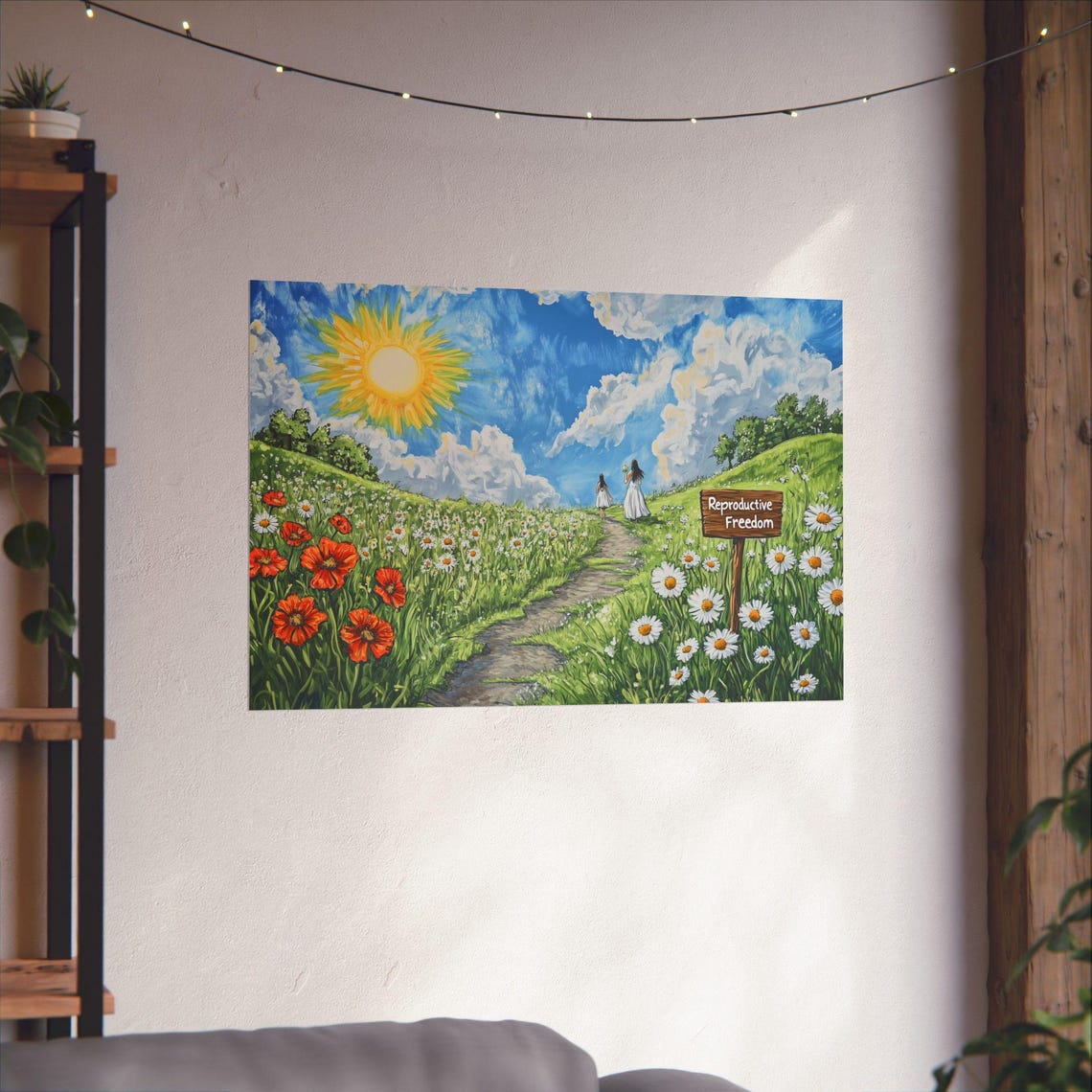 Reproductive Freedom Sunny Wildflower Meadow Walking Path Poster - Image 3