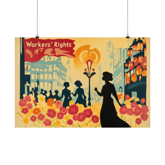 Workers Rights Poster Wall Art Bold Statement Protest Poster Fight For Labor Rights And Dignity For Home Office Or Dorm Decor