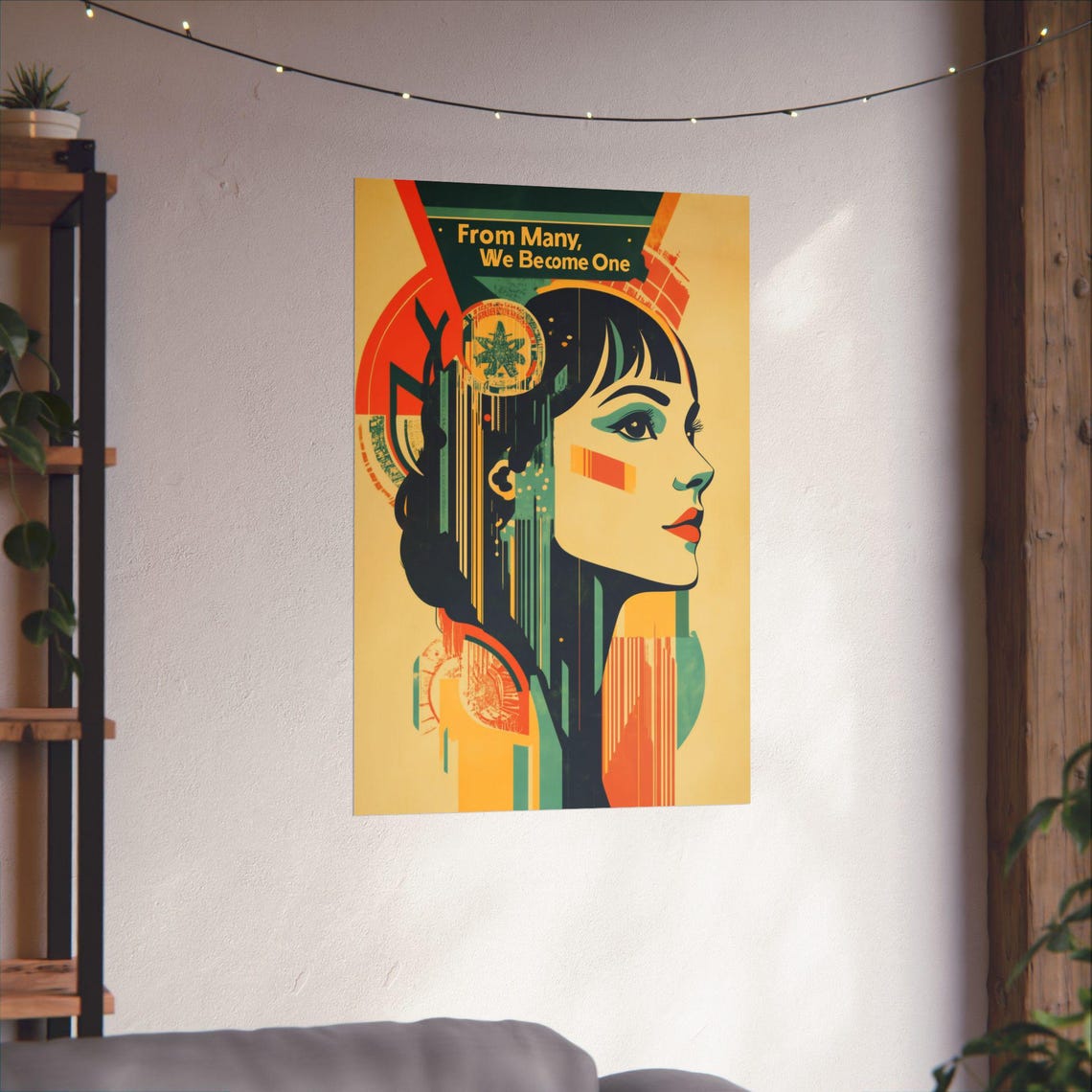 From Many We Become One Art Deco Retro Bold Woman Unity Poster - Image 3