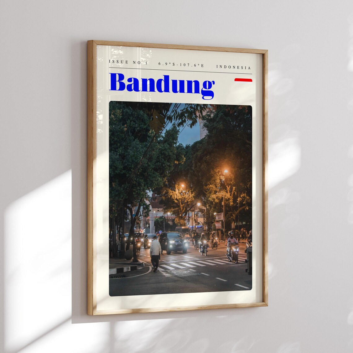 Bandung Indonesia Evening Street Lively Tree Lined Avenue Poster - Image 2