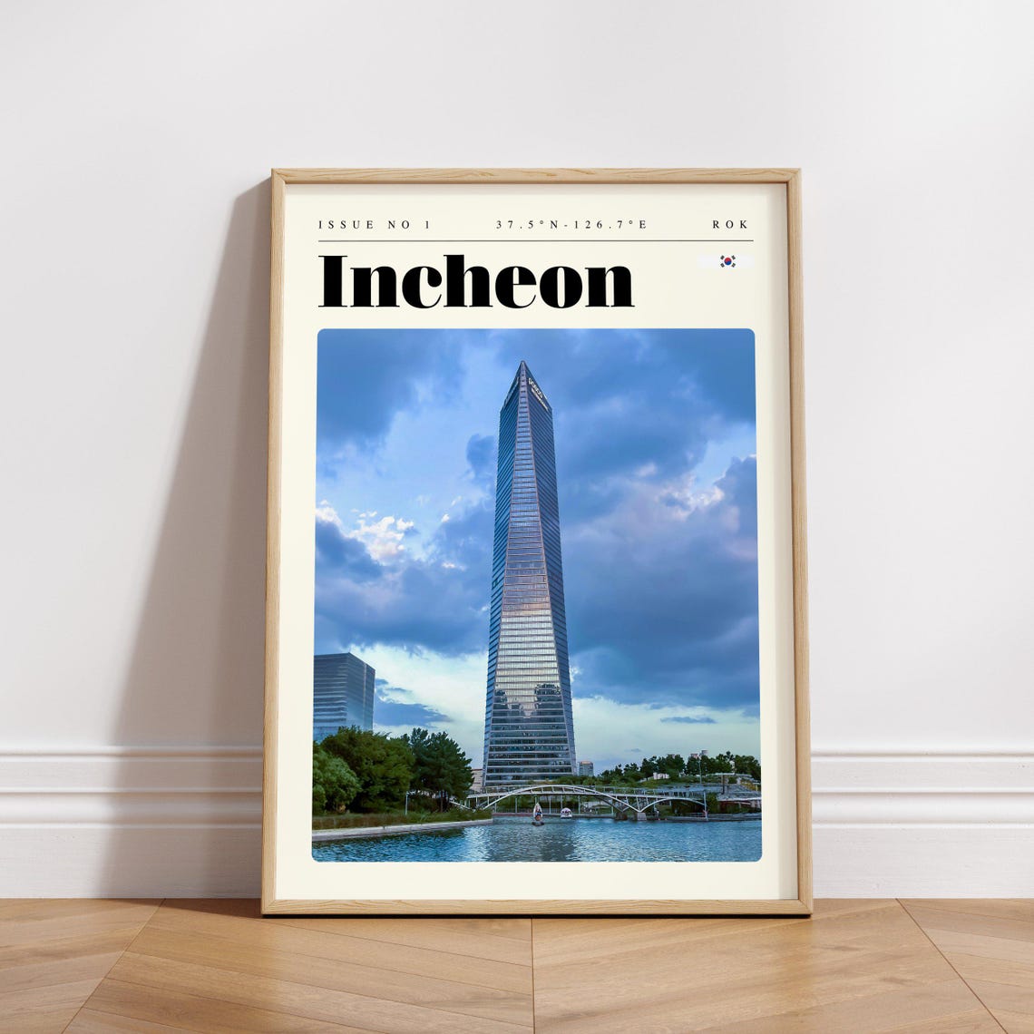 Incheon South Korea Waterfront Skyscraper Modern City Poster - Image 3