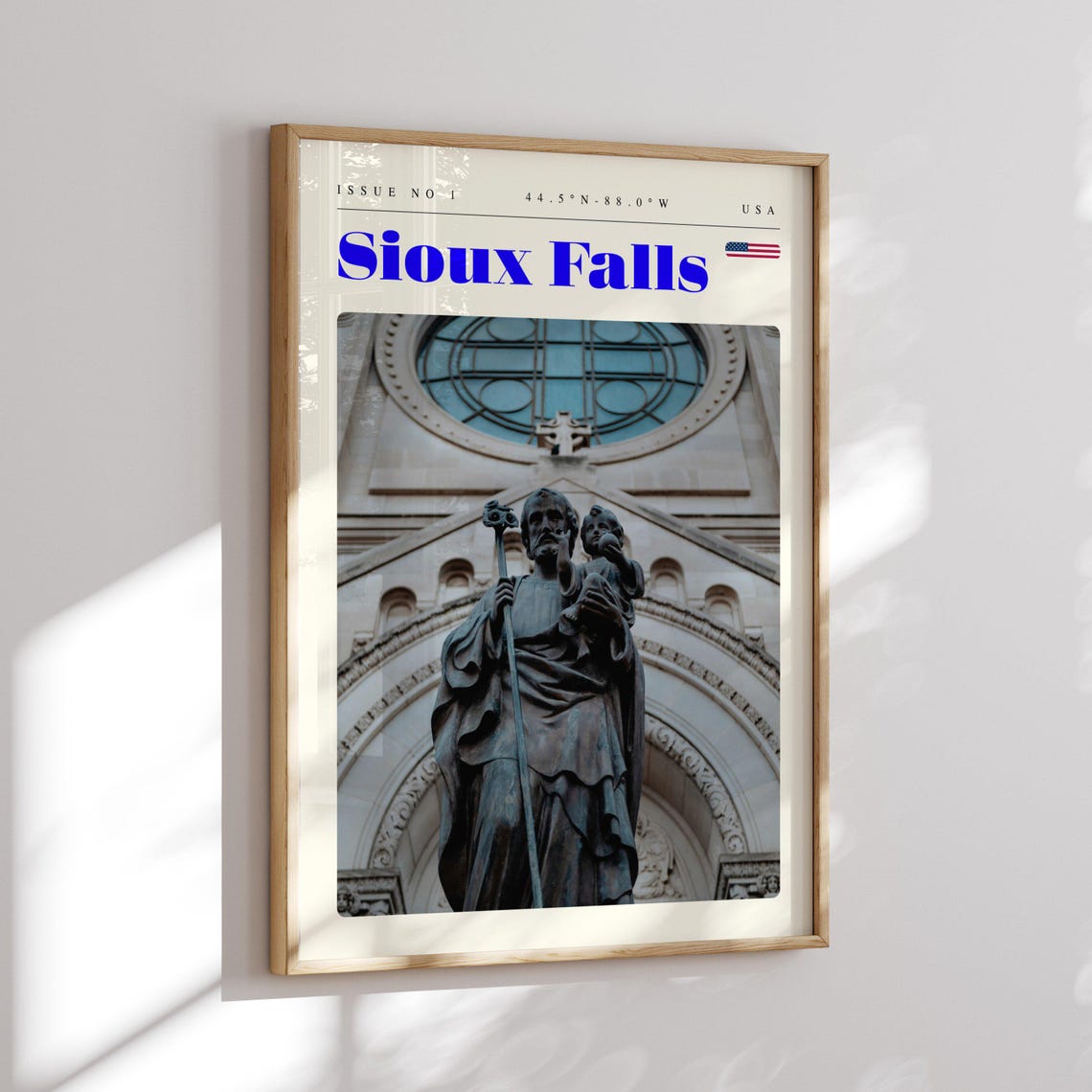 Sioux Falls USA Saint Joseph Statue Cathedral Photography Poster - Image 2