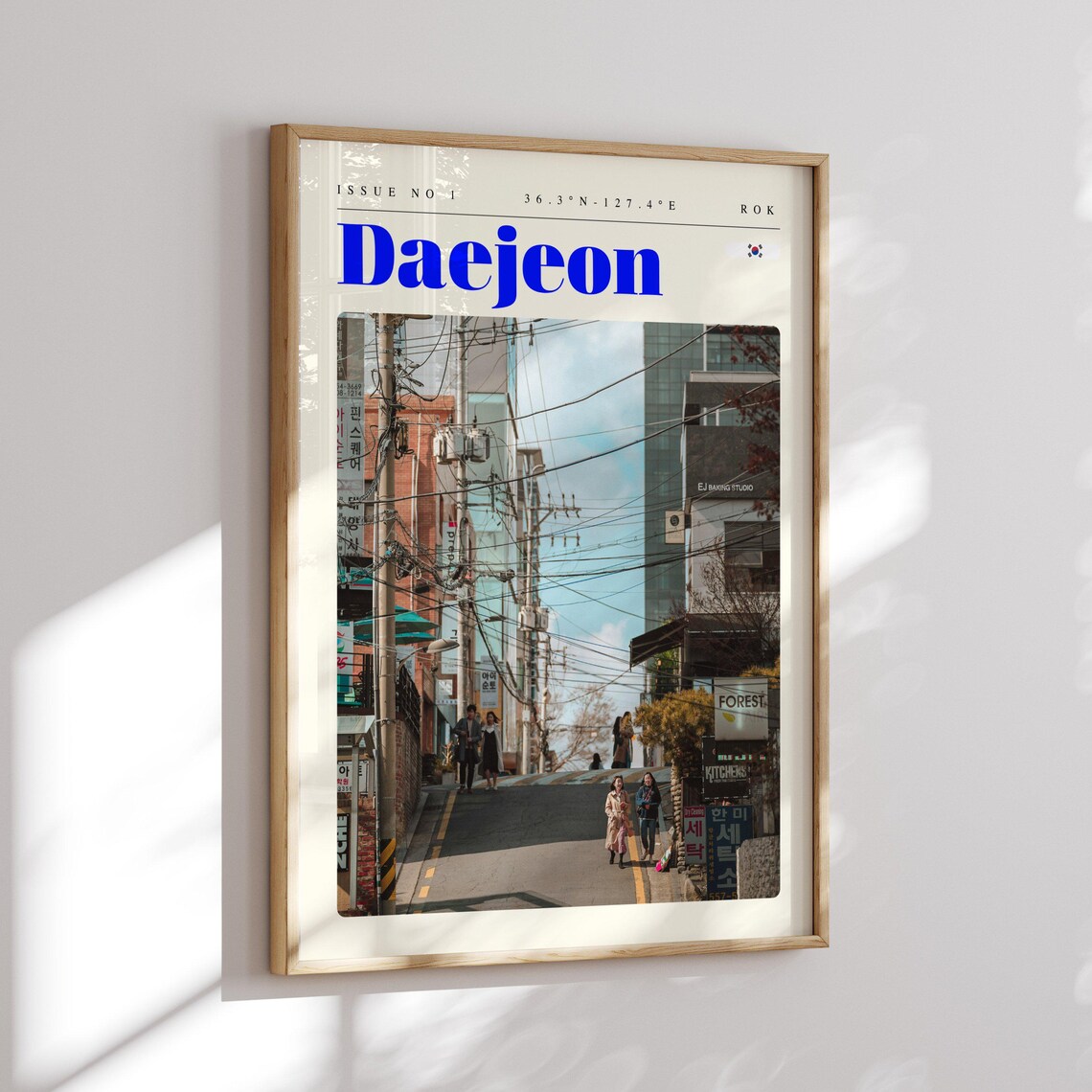 Daejeon South Korea Street Scene Overhead Wires Travel Poster - Image 2