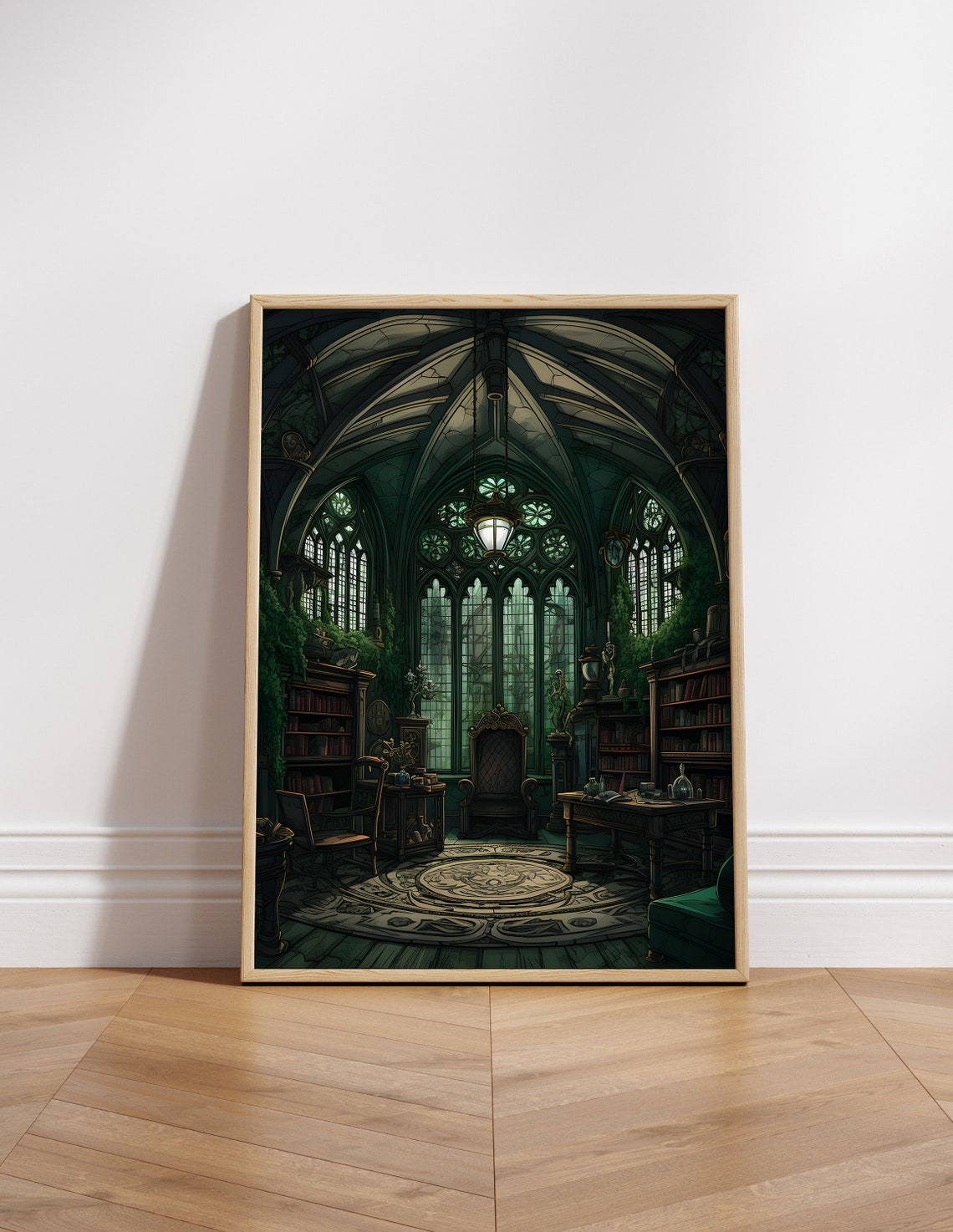 Serpent Common Room Gothic Vaulted Stone Hall Interior Poster