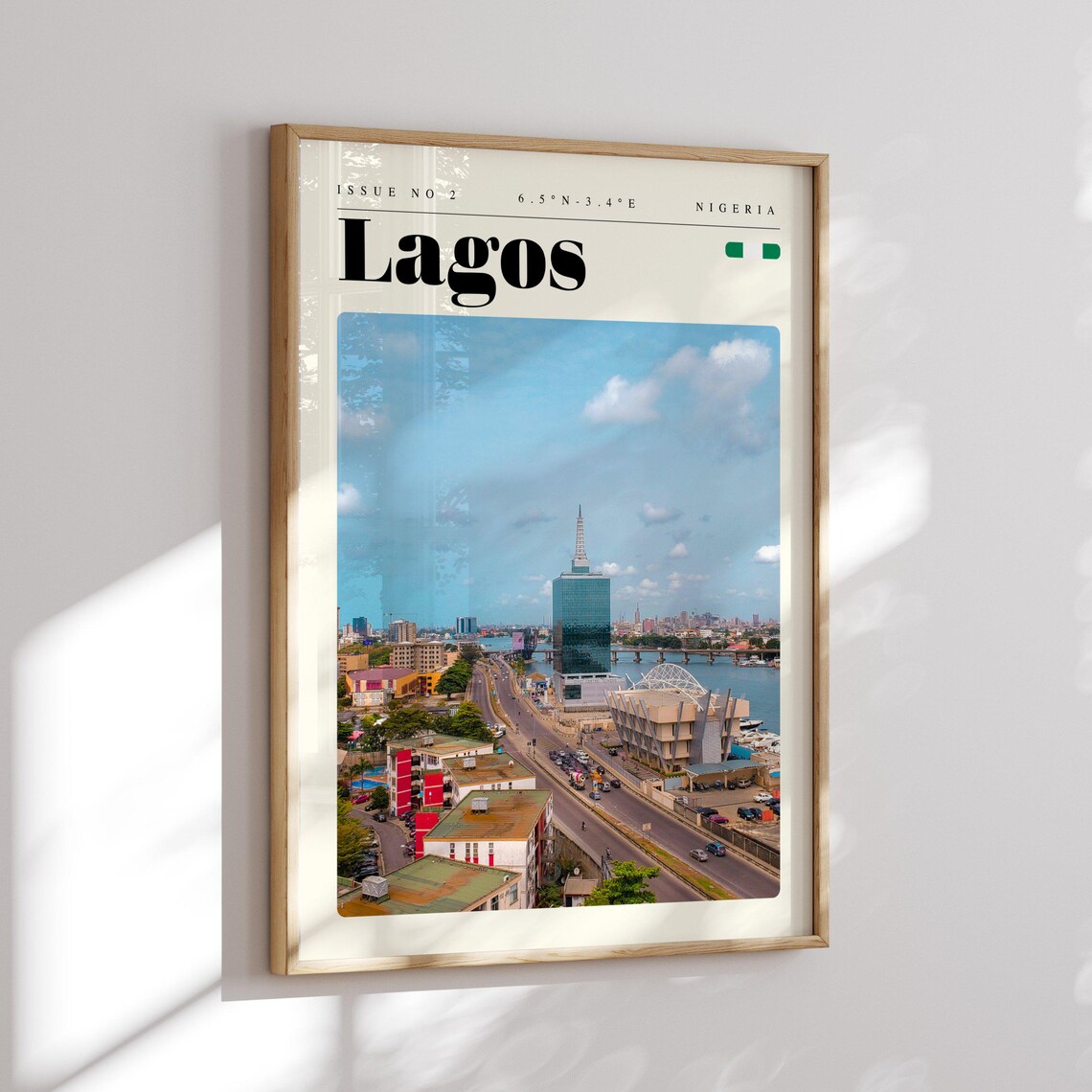 Lagos Nigeria City Bridge Waterfront Skyline Modern Travel Poster - Image 2