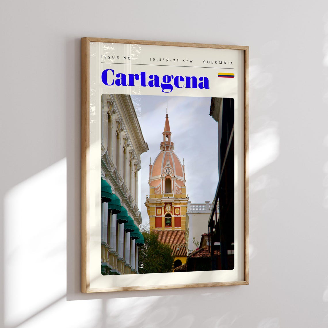 Cartagena Colombia Old Town Colonial Cathedral Bell Tower Poster - Image 2