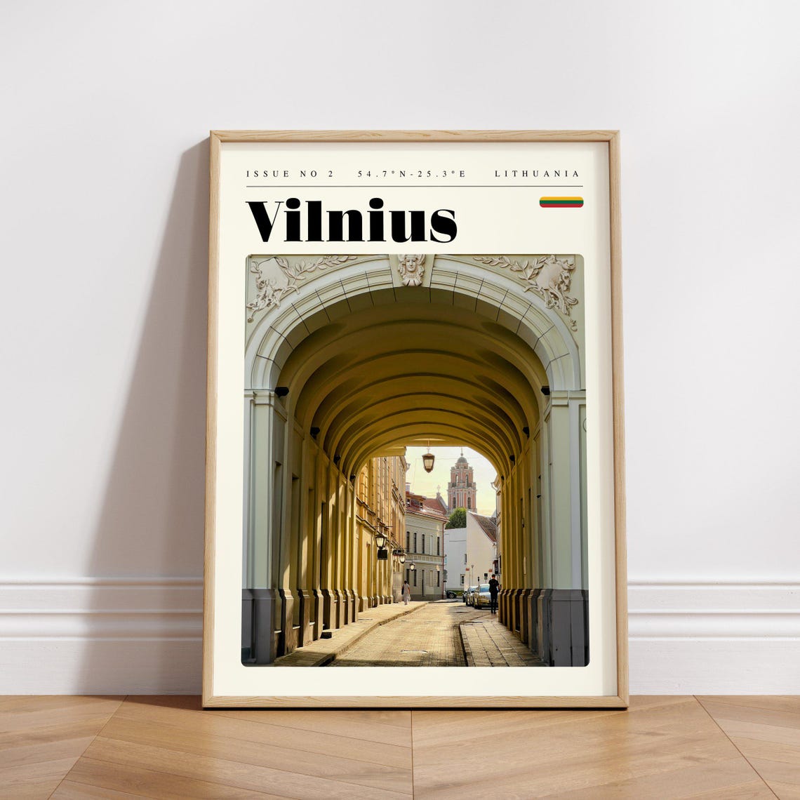 Vilnius Lithuania Old Town Arched Passageway Street Travel Poster - Image 3
