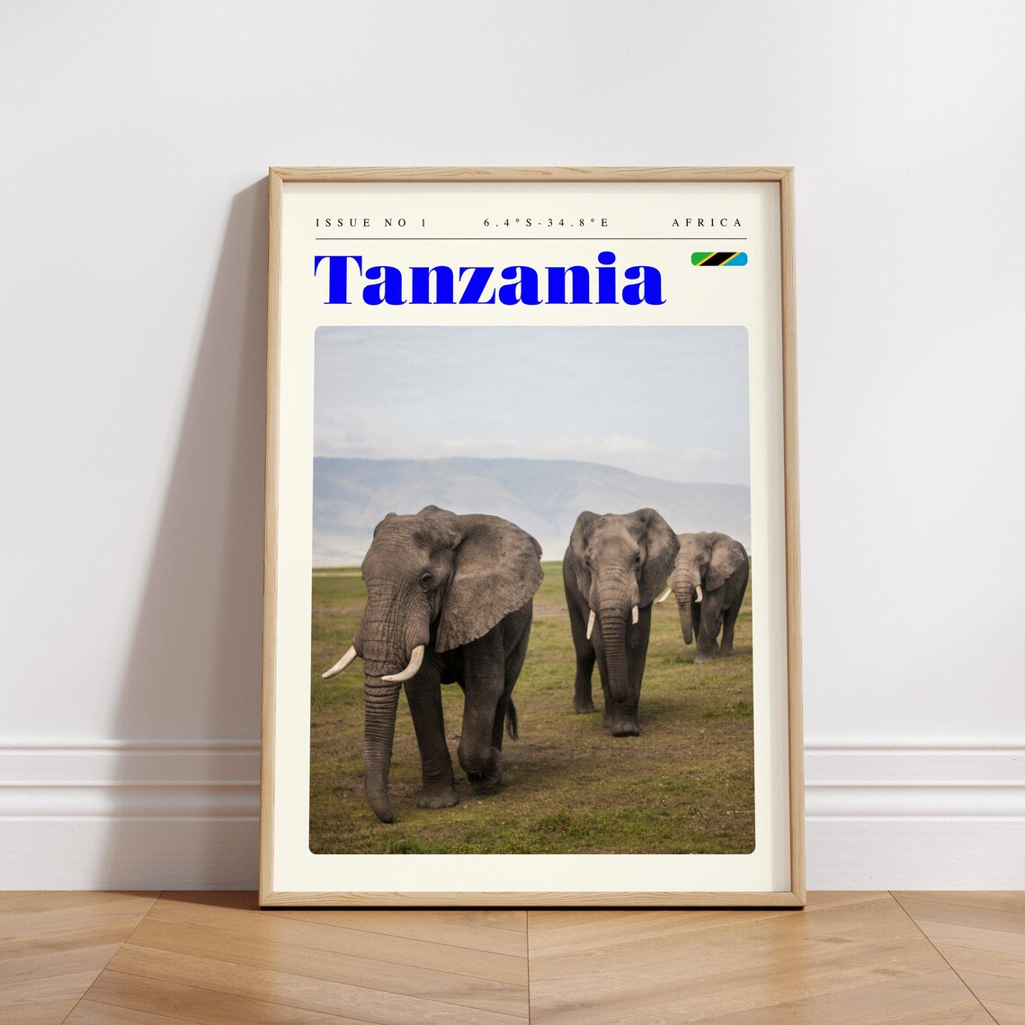 Tanzania Africa Elephant Safari Savanna Travel Photography Poster - Image 3