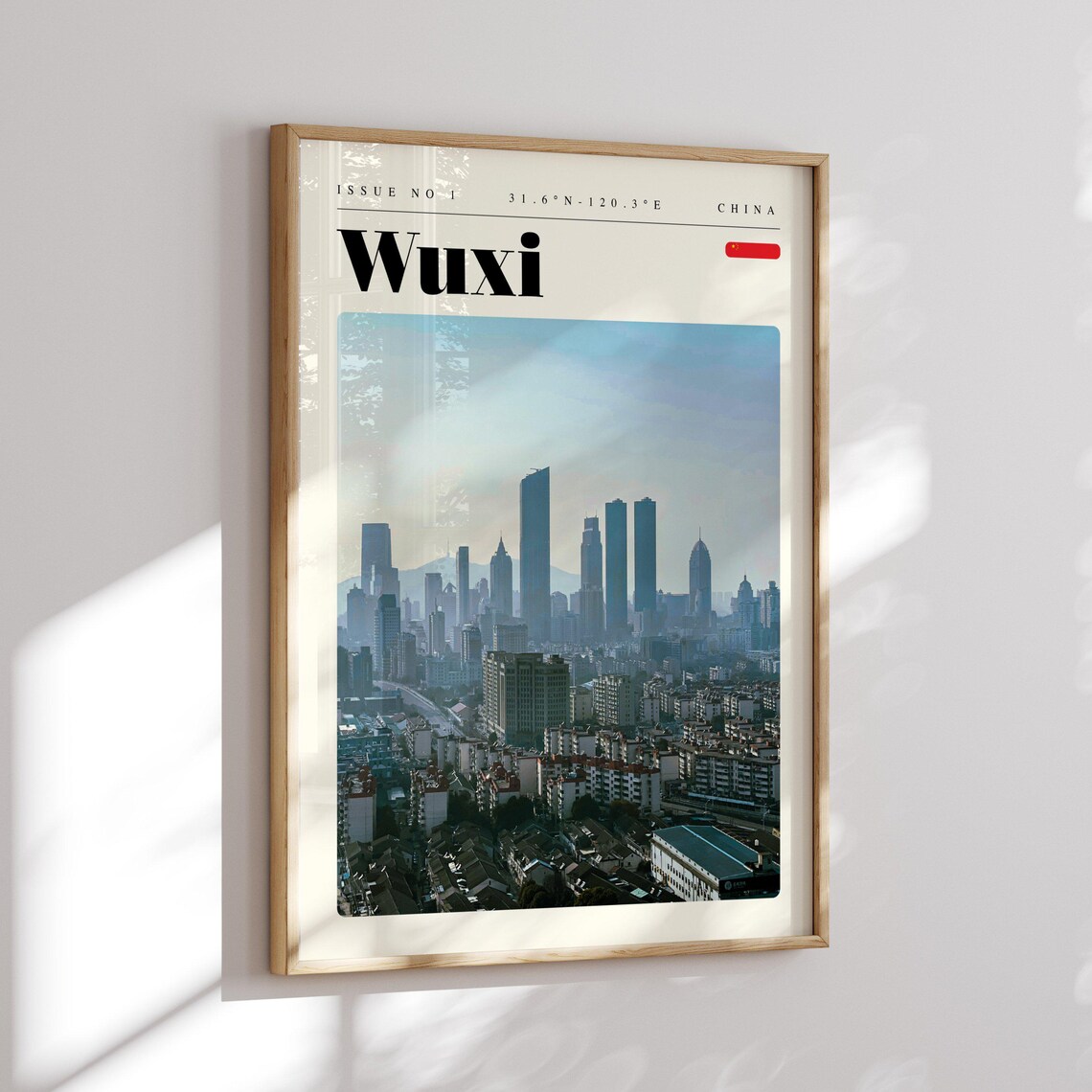 Wuxi China Modern Skyline At Dusk Skyscrapers Photography Poster - Image 2