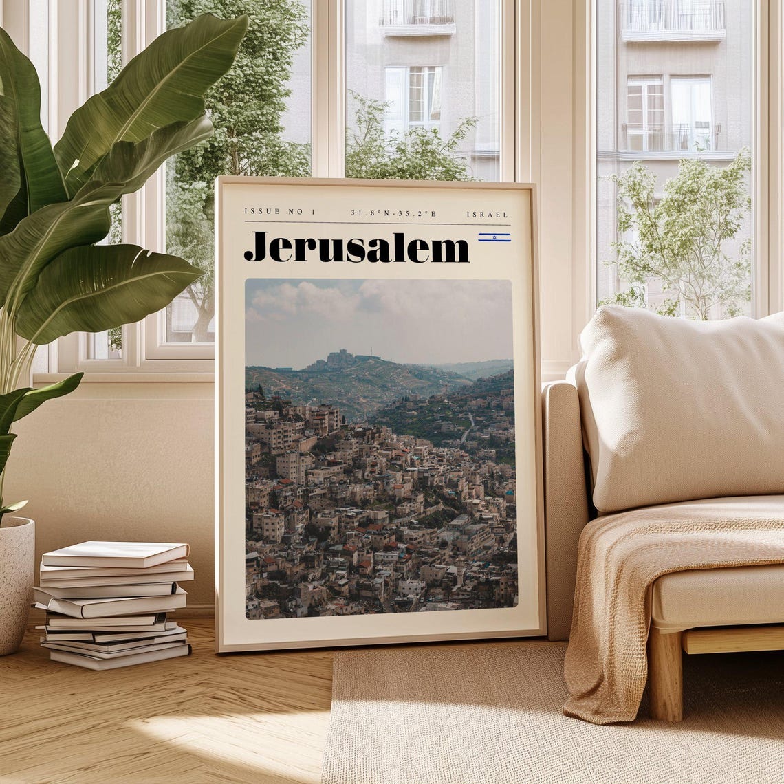 Jerusalem Israel Ancient Stone City On The Hills Skyline Poster