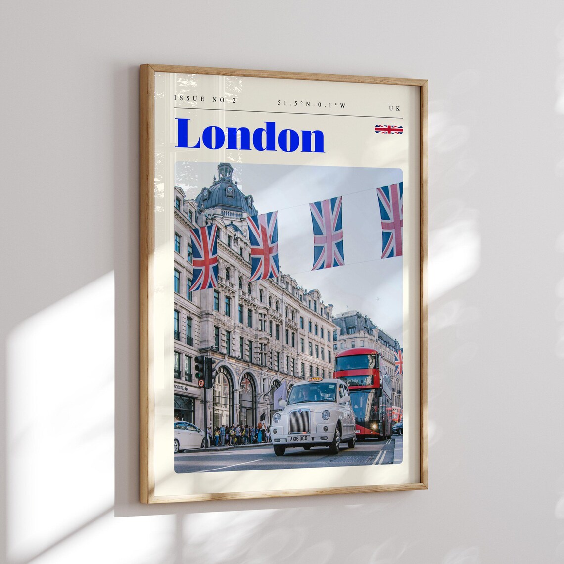 London UK Union Jack Flags Busy Street Festival Photo Travel Poster - Image 2