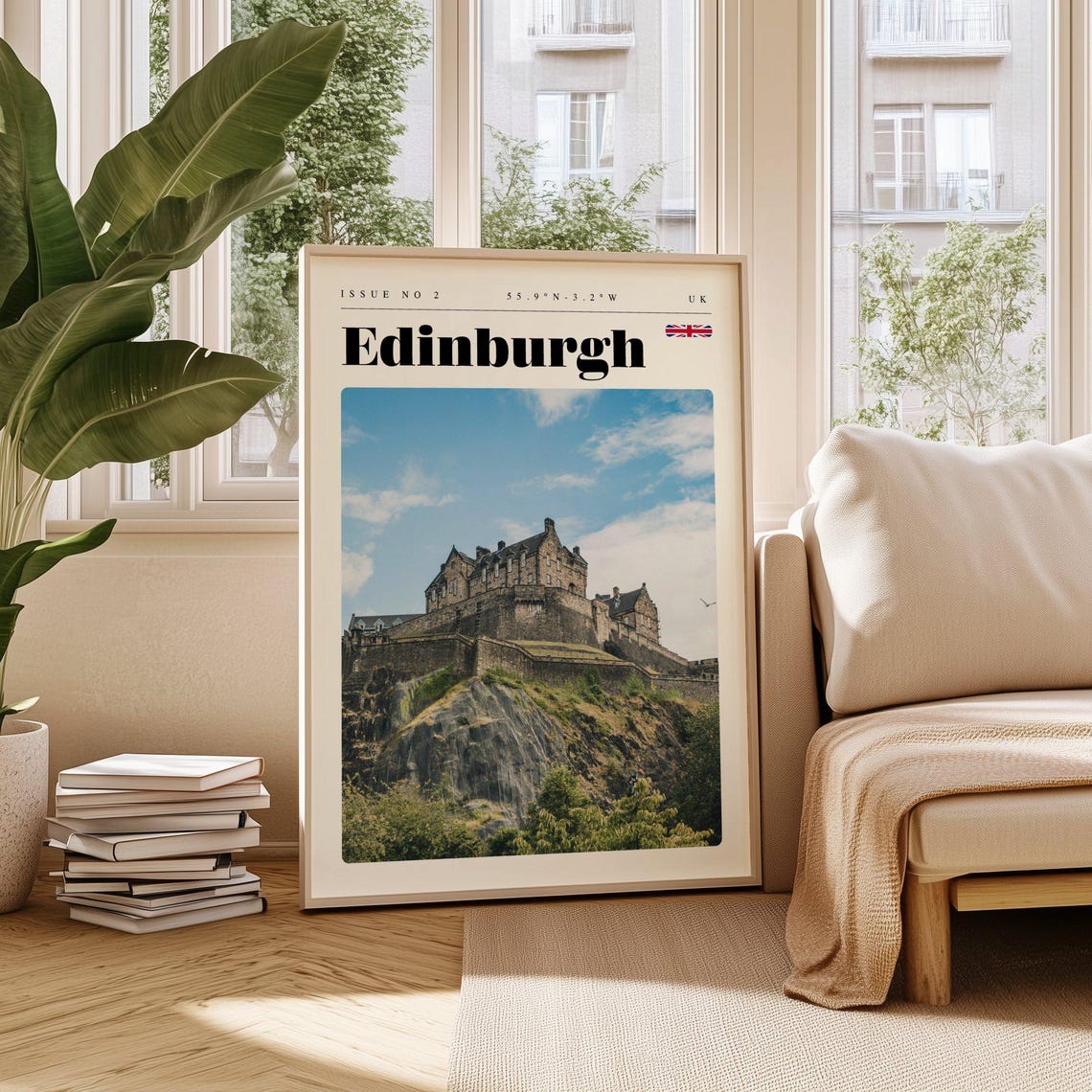 Edinburgh Scotland Castle on the Rock Landmark Travel Poster