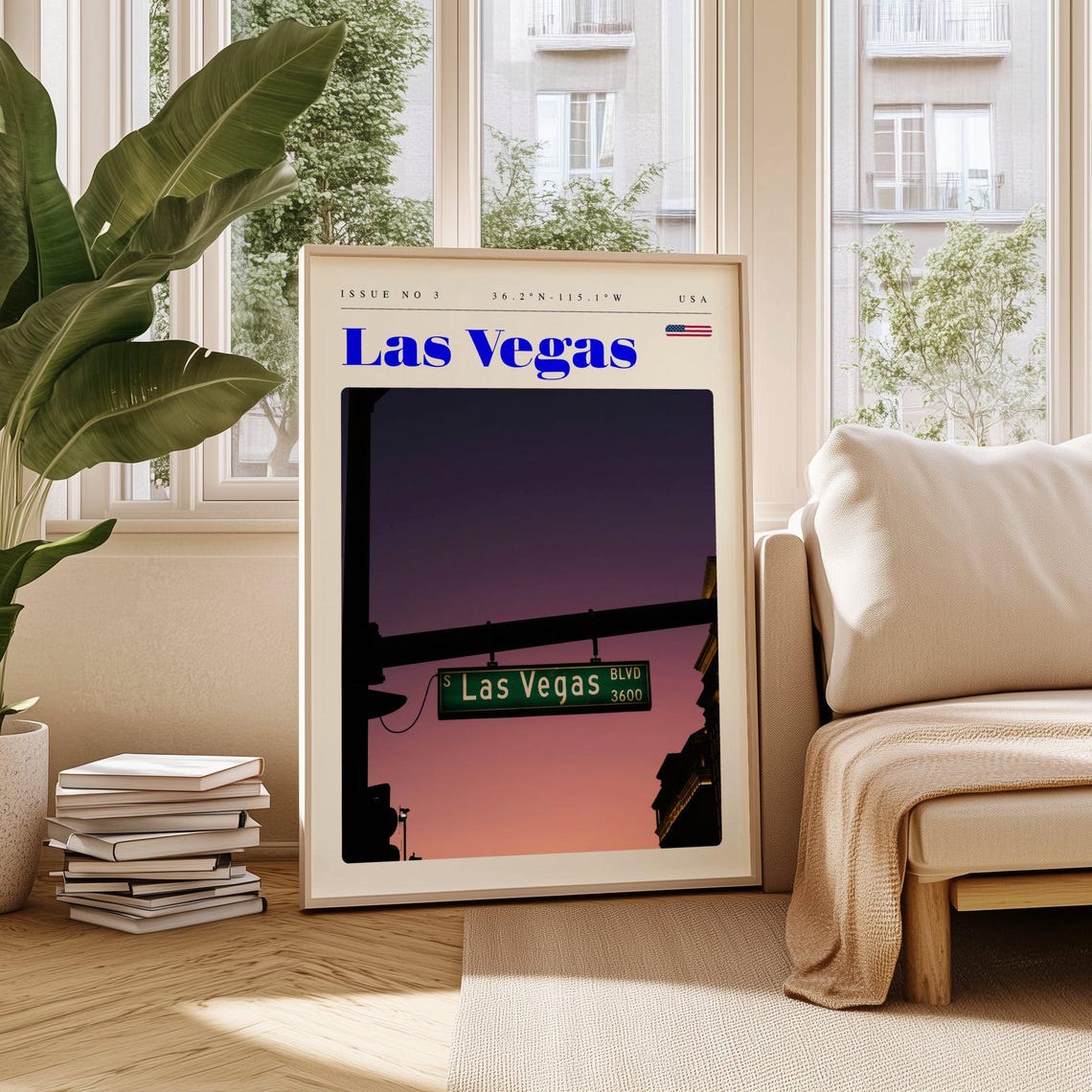 Las Vegas Nevada Street Sign Sunset Blvd Photo Travel Poster