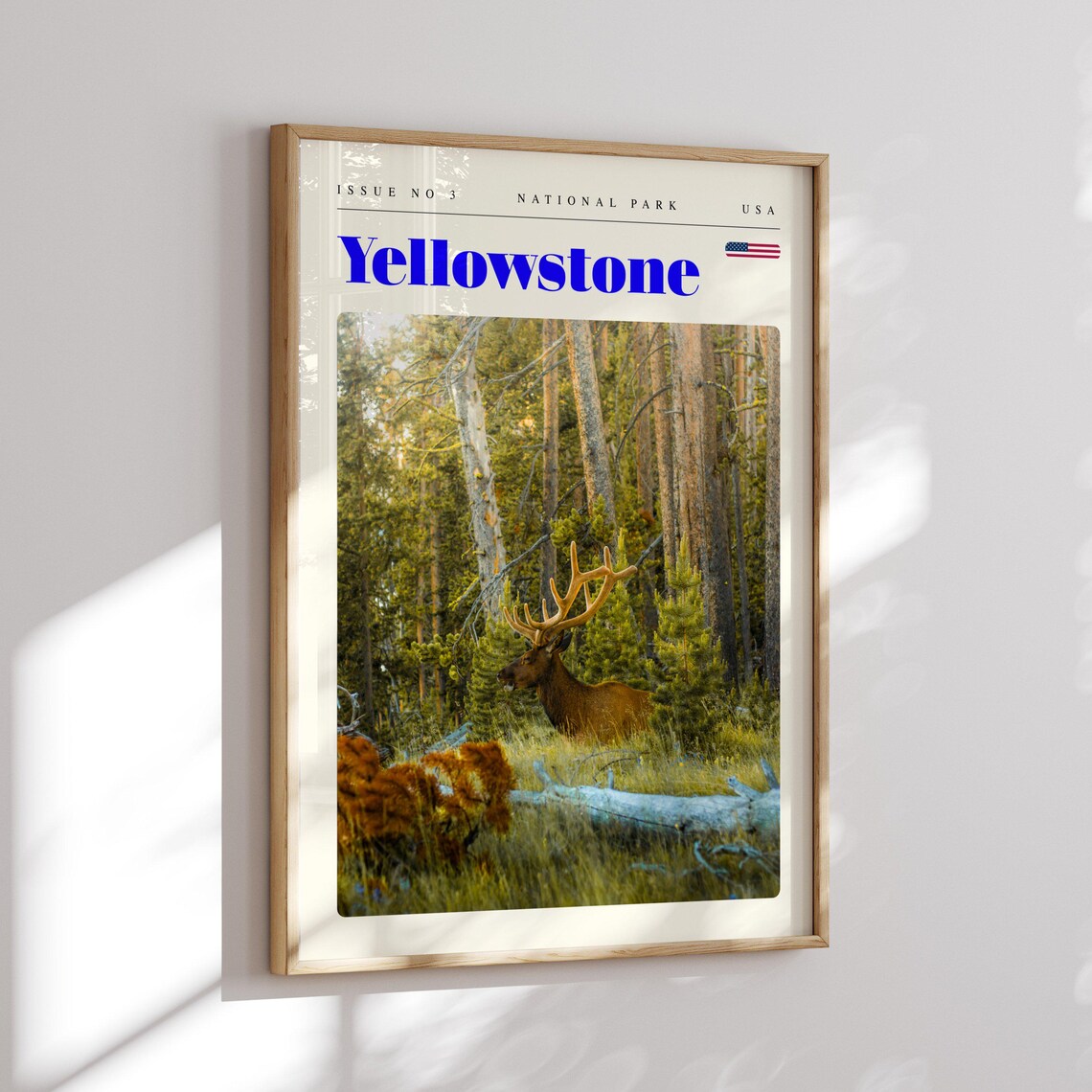 Yellowstone National Park Bull Elk Forest Wildlife Travel Poster - Image 2