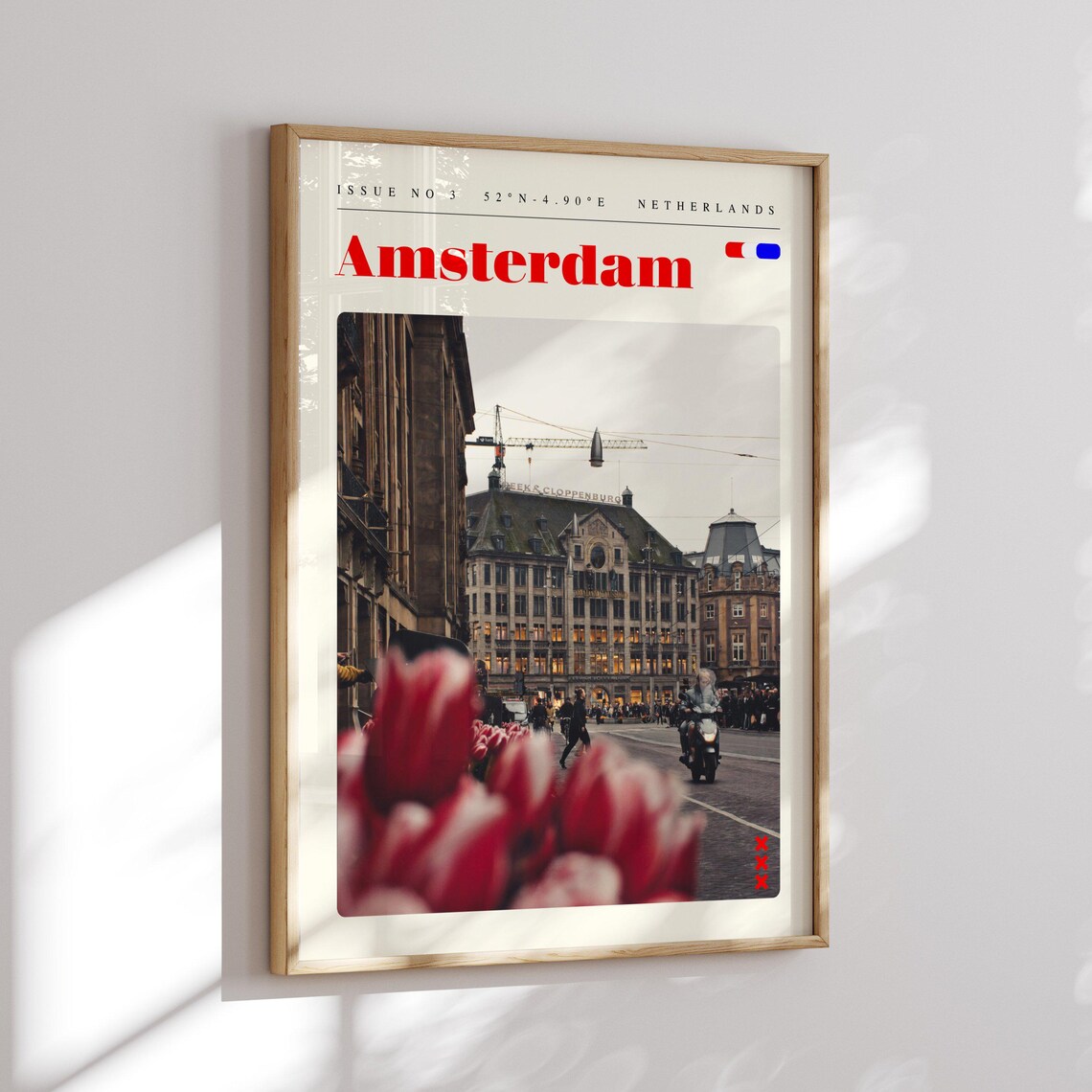 Amsterdam Tulips Street Scene Issue 3 Netherlands Retro Travel Poster - Image 2