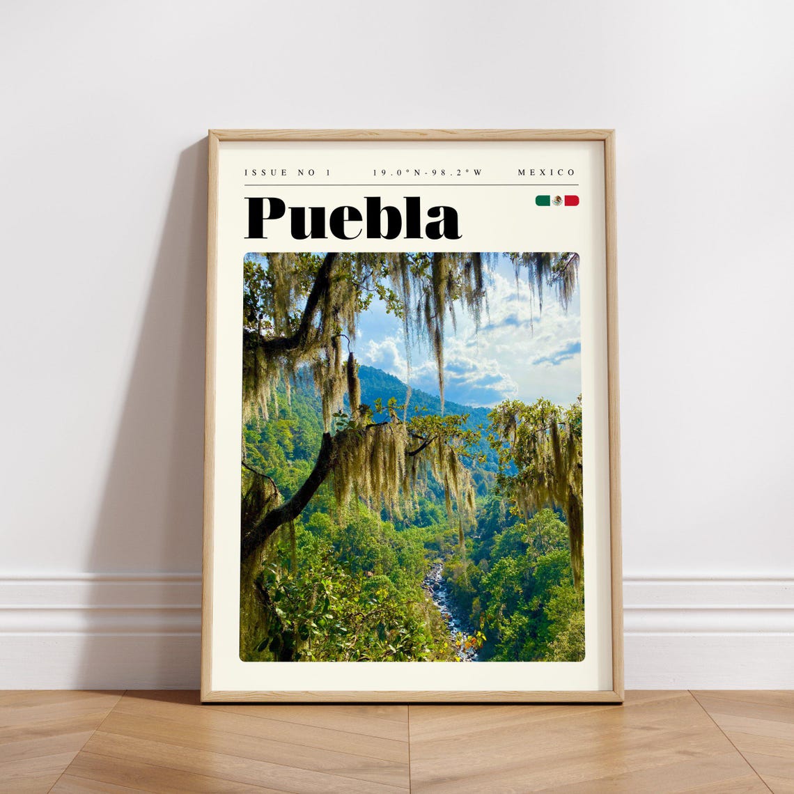Puebla Mexico Lush Forest With Mossy Trees Nature Art Poster - Image 3