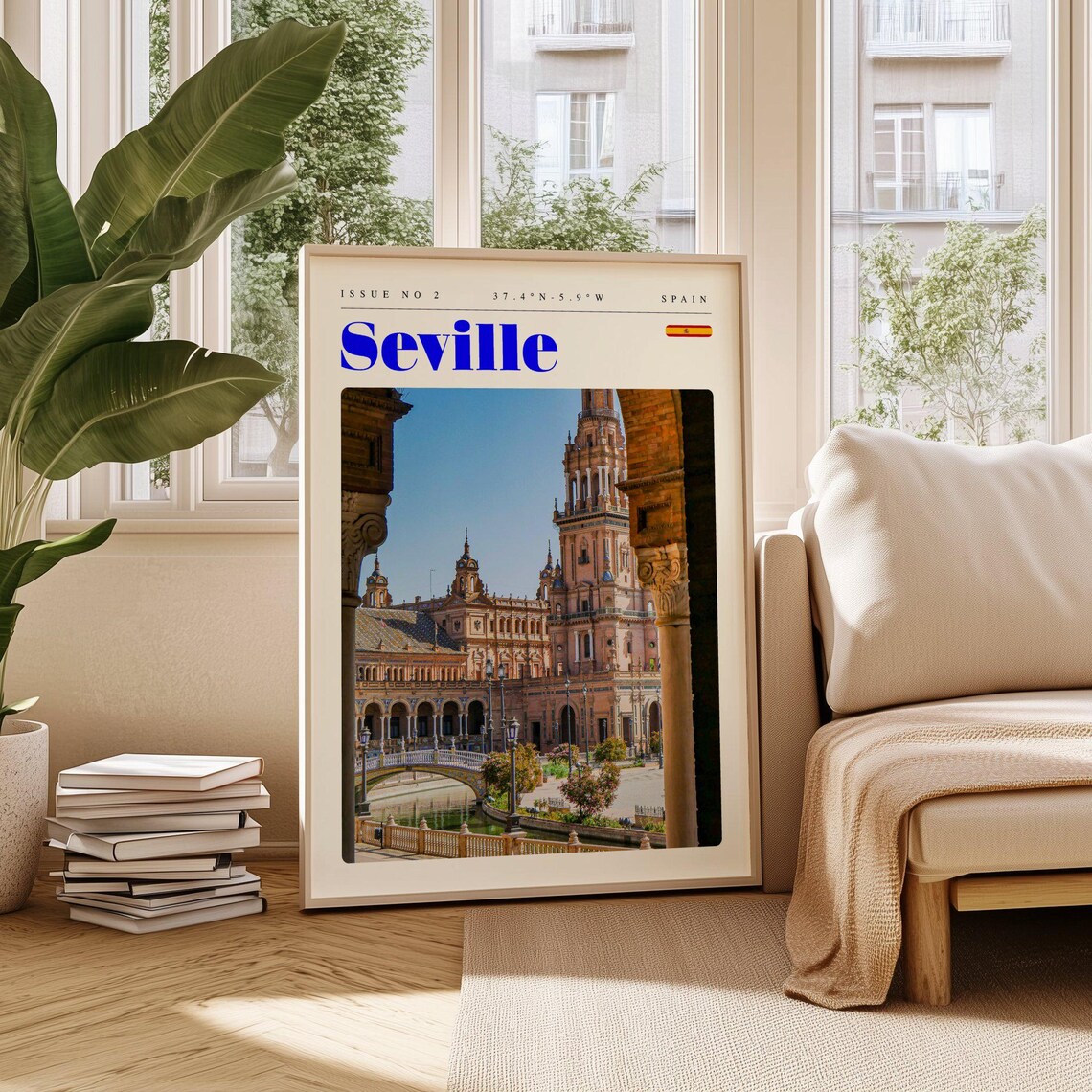 Seville Spain Plaza de Espana Through Arch Photography Poster