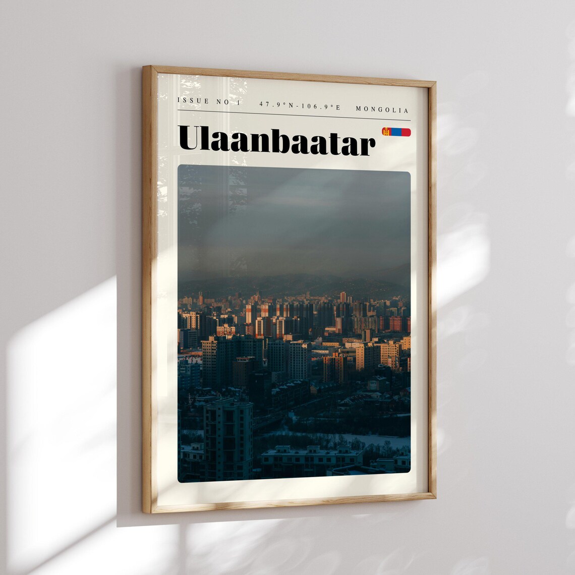 Ulaanbaatar Mongolia City Skyline At Dusk Photography Travel Poster - Image 2