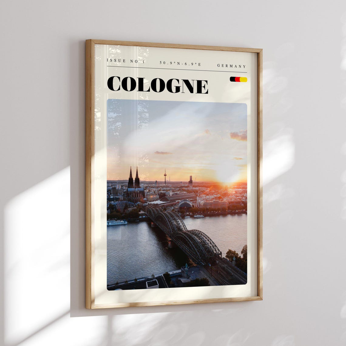 Cologne Germany Cathedral Rhine Sunset Skyline Travel Poster - Image 2